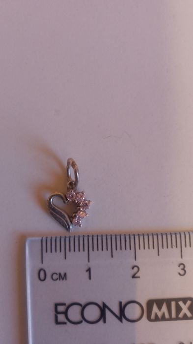 Кулон срібло 925 проби, вага 0,59 грама, кулон сердечко