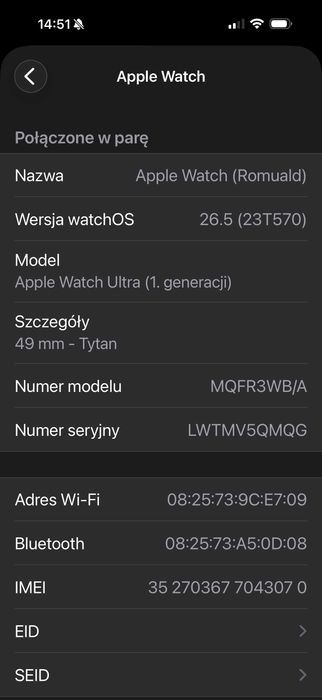 Apple Watch Ultra 1 – bateria 90% – sprawny