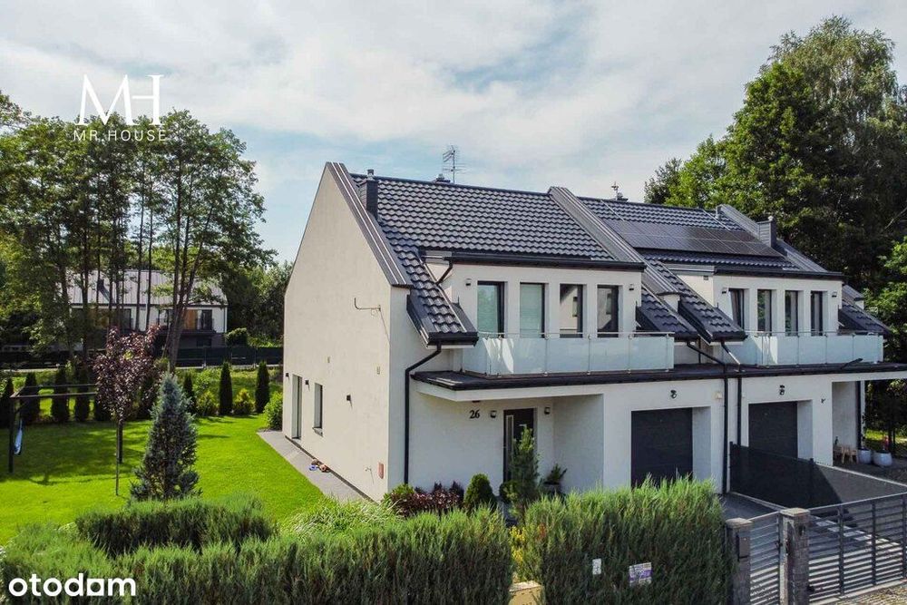 Nowoczesny bliźniak z ogrodem