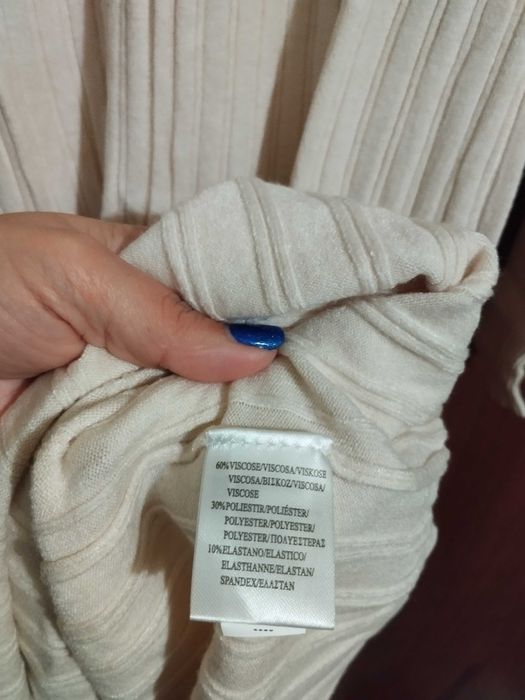Vestido malha creme novo moda Ana