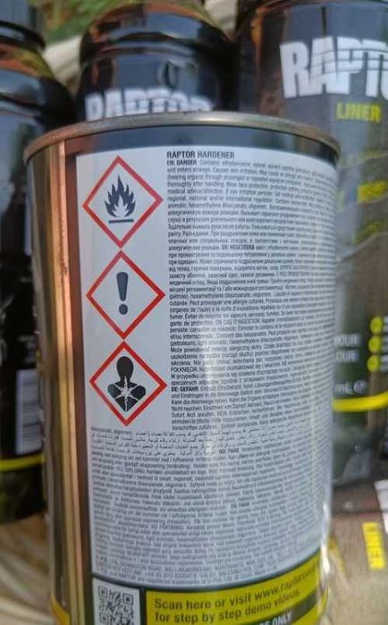 Фарба Raptor UPOL для джипів та пікапів / Захисне покриття 4л Чорна Біла Під колір комплект / краска Раптор Юпол для авто Захист від подряпин та гілок