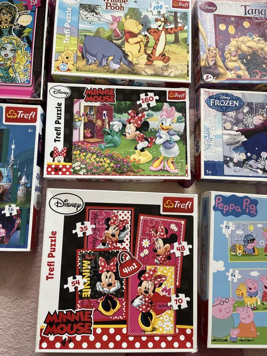 Puzzle 8 szt trefl clementoni kubus puchatek peppa mickey mouse elza
