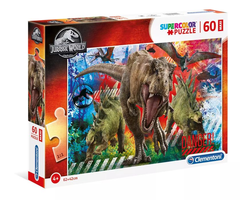 Puzzle maxi 60 elementów. Supercolor. Jurassic World. Nowy Produkt