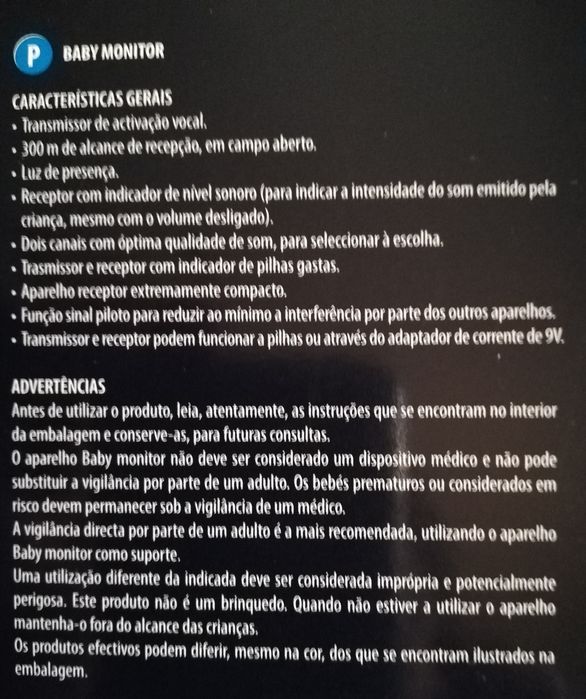 Intercomunicador/Escuta Bebé (SOM) Pré-Natal