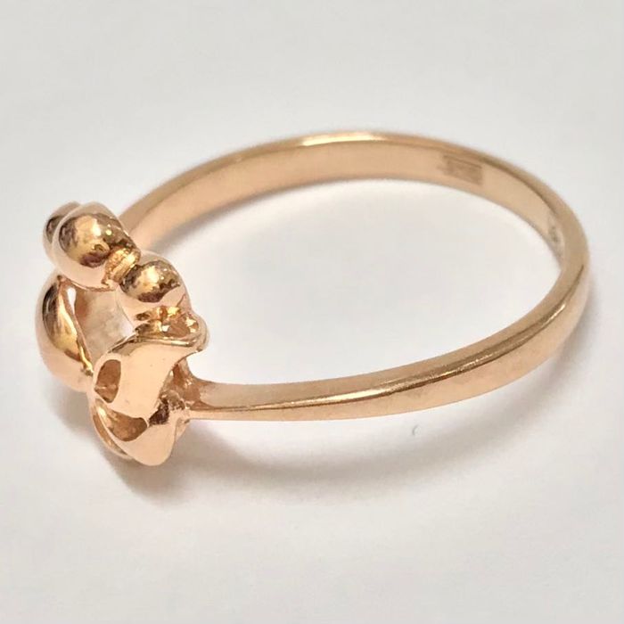 Złoty PIERŚCIONEK 585 14K cudowne WINOGRONA piękny RÓŻOWE złoto r.16