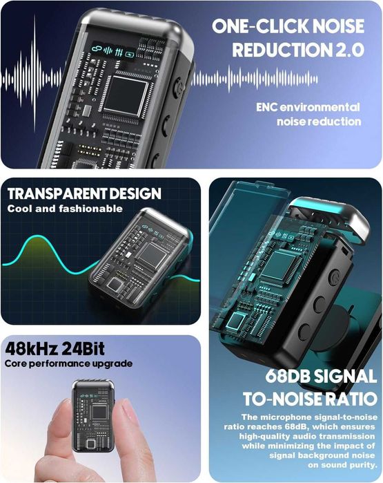Bezprzewodowy Mikrofon Krawatowy do iPhone i Android USB-C Lightning 991