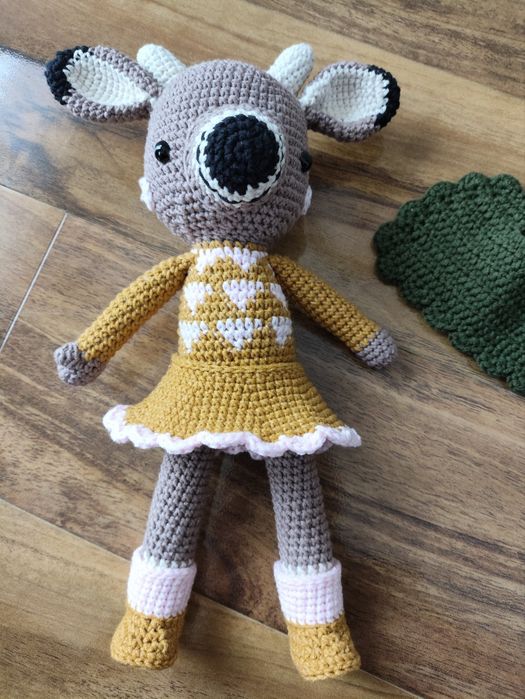 Maskotka Pani Jelonek łania handmade przytulanka
