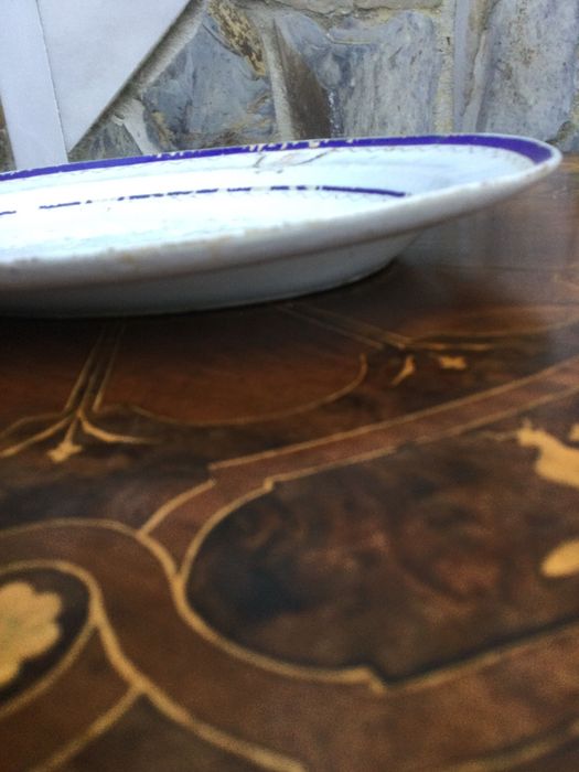 Travessa companhia índias séc XVIII 31 cm Porcelana chinesa monograma