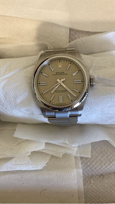 Rolex OP 41 mm beje novo com caixa e documentos