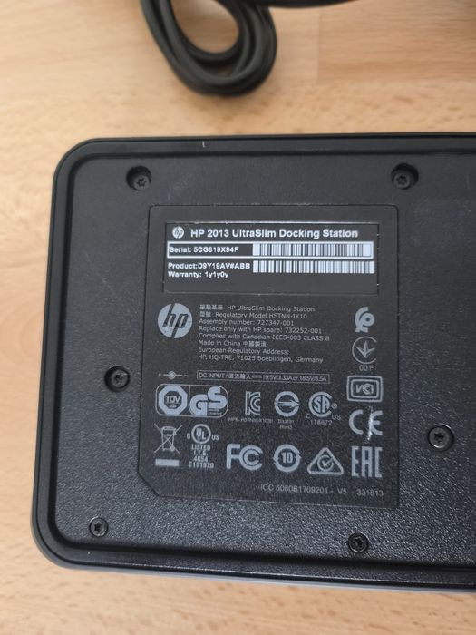 HP Docking  Station 2013 Ultra Slim + Carregador