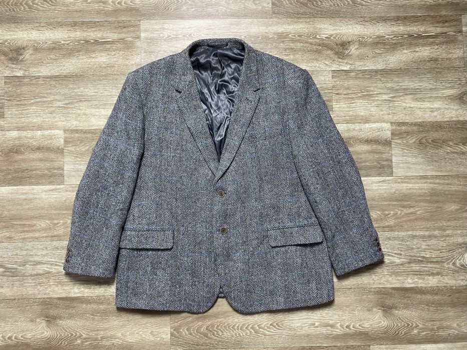 Harris Tweed Men’s Wool Blazer Grey Size 50S US 40S Шерстяний  Піджак