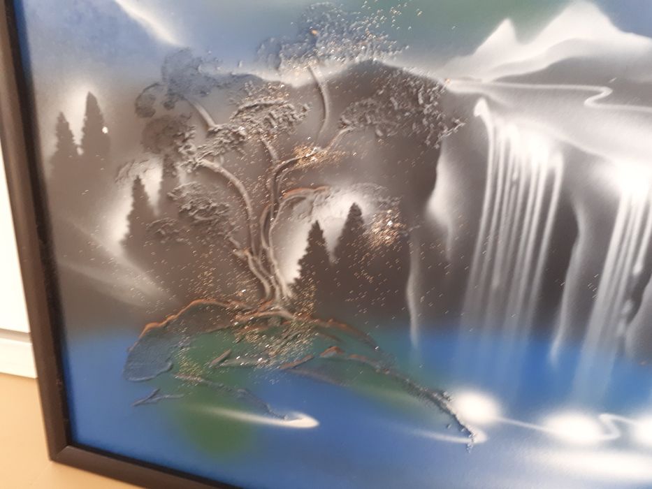 Quadro pintado sobre madeira platex