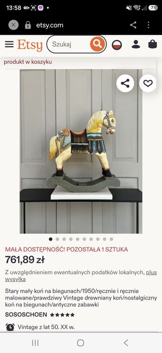 Stary duży koń na biegunach/1950/ręcznie i ręcznie malowane/prawdziwy Vintage drewniany koń/nostalgiczny koń na biegunach/antyczne zabawki