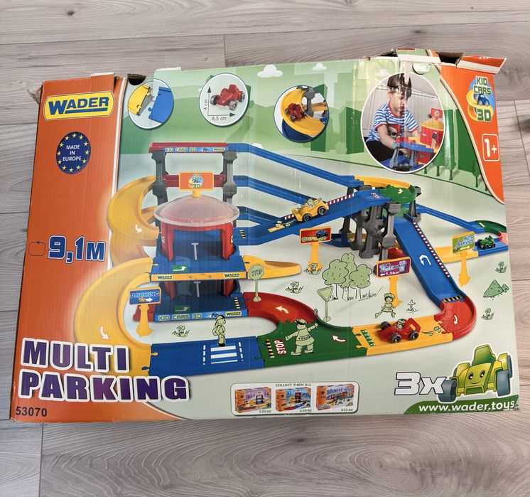 Автотрек Wader Multi Parking 9,1м + 3 машинки (гараж, парковка)