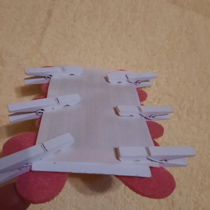 Набор сердечек на деревянных прищепках Сердечко 4.5х4.5см из фетра