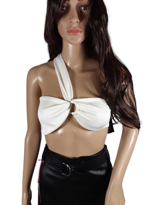 Nowy biały cream croptop I SAW IT FIRST top bandeau 36,S/38,M