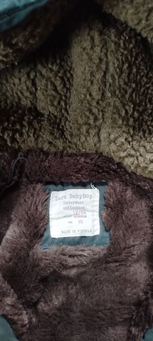 Zielona zimowa kurtka chłopięca 92 cm Zara