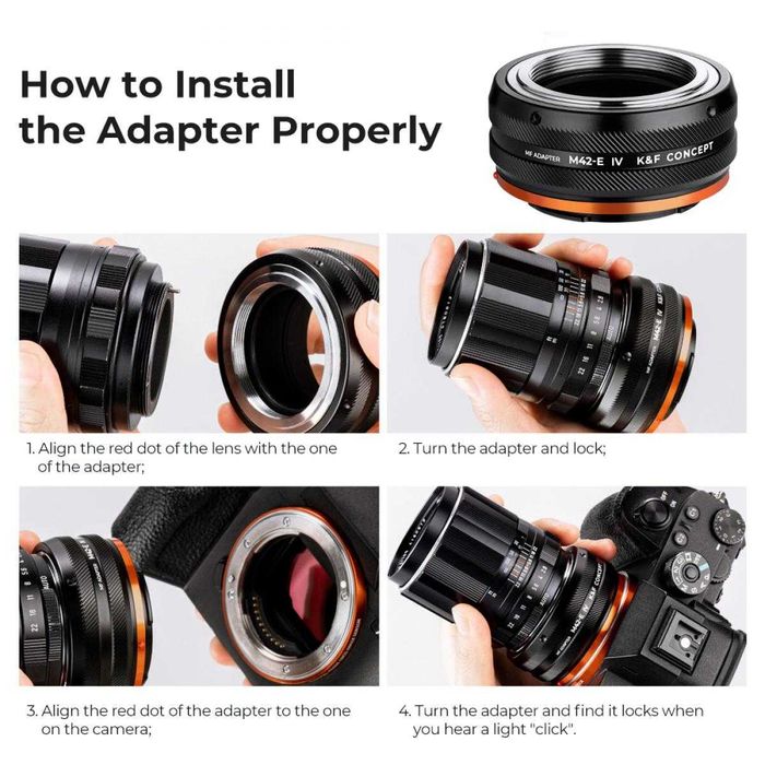 Adapter M42 - E-mount Sony NEX Concept PRO IV 2024 A7IV klucz