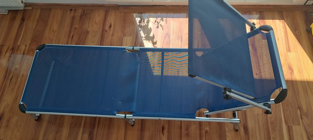 Leżak ogrodowy, plażowy z daszkiem