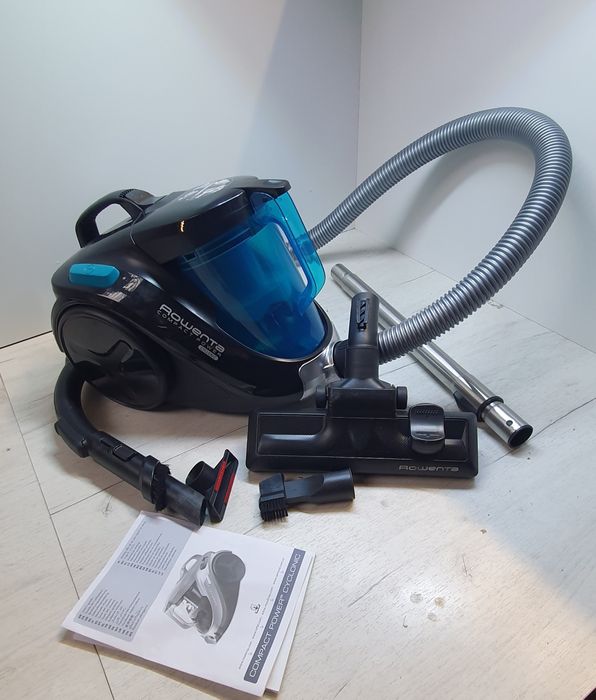 Odkurzacz bezworkowy Rowenta 750W kolor czarny/niebieski