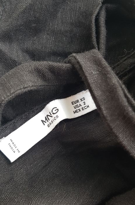 Kombinezon krótki czarny wiskoza len damski MNG Mango Basic XS 34