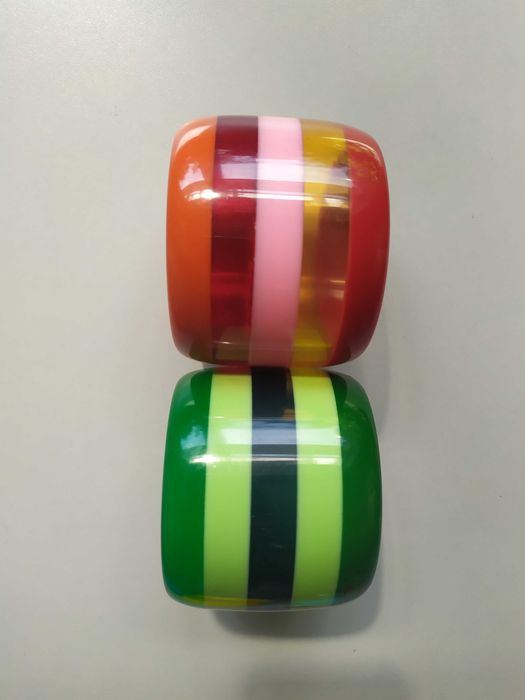 Bransoletka Solar szeroka bransoleta w paski czerwona zielona