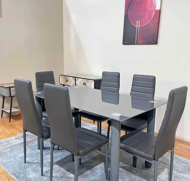 barata mesa e 6 cadeiras novas envios gratis