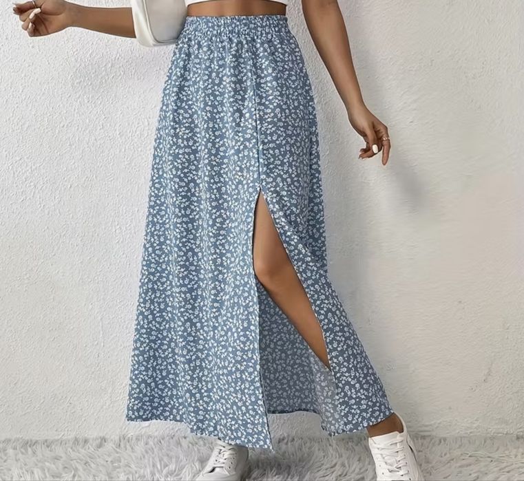 Нова жіноча юбка, максі спідниця з розрізом