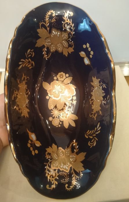 Ваза ( фруктовница, конфетница) кобальт.Подарочная.