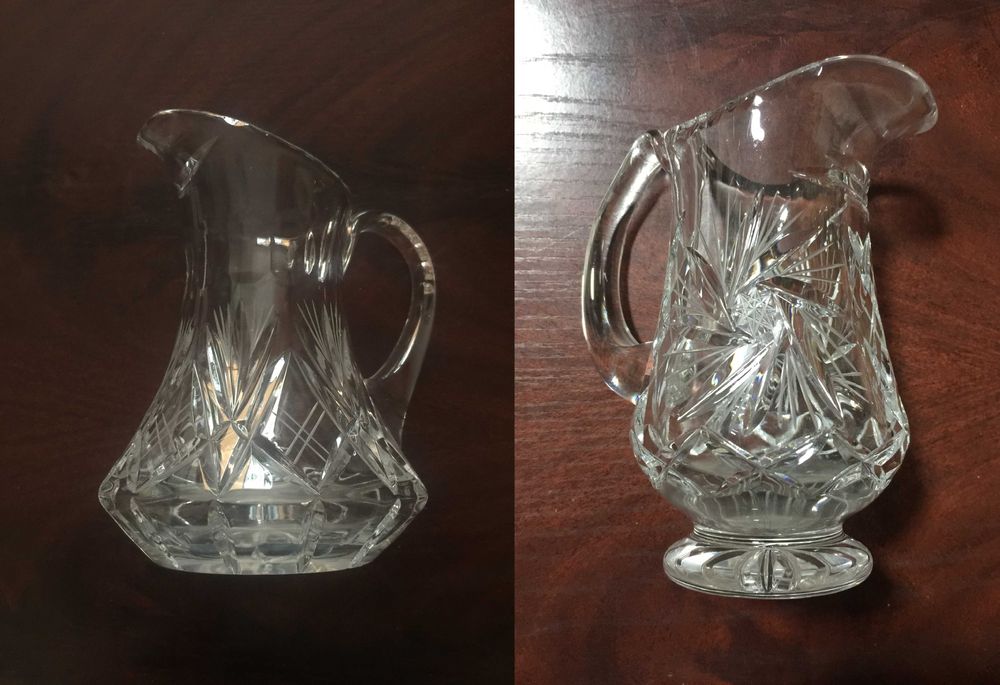 Кришталевий вінтажний глечик,кувшин,молочник