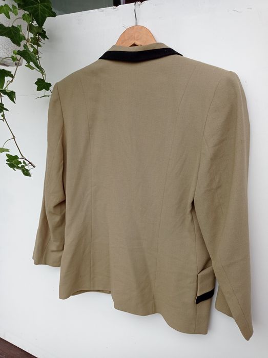 Żakiet chanelka vintage 42 XL retro oliwkowy