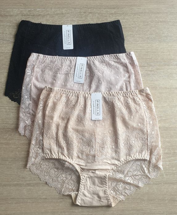 3×Damskie majtki figi z wysokim stanem 5XL duże wygodne