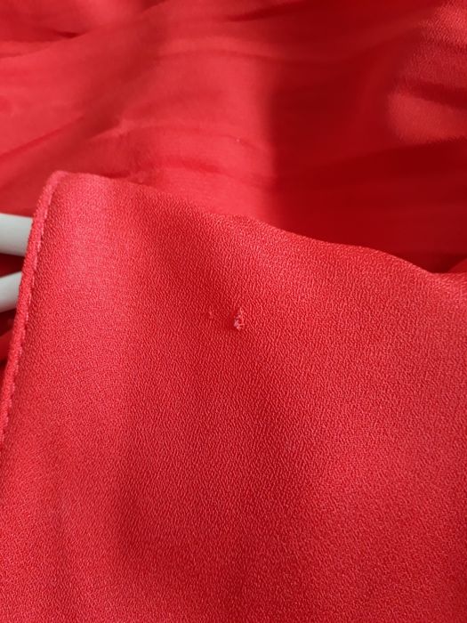 Czerwona bluzka damska z krótkim rękawem Zara rozmiar 36 S basic