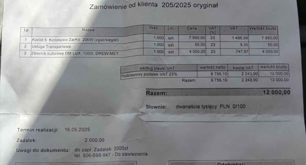 Sterownik do instalacji C.O