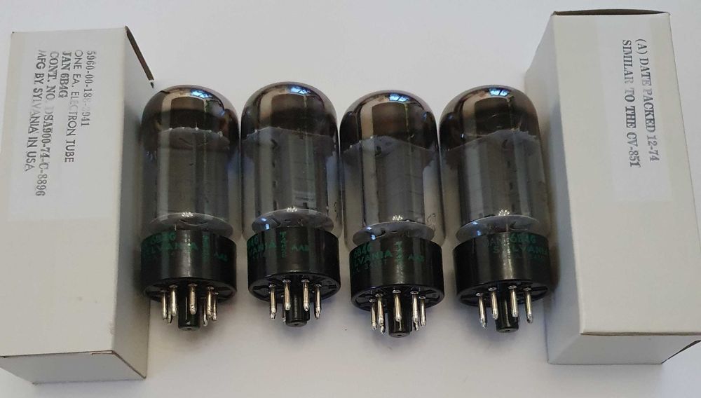 6B4G Sylvania NOS JAN x8 Wojskowe Push-Pull Lampy USA 6A3 6S4S 2A3