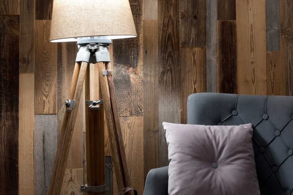 ** Panel ścienny 3D z unikatowych starych desk Antik Holz Łatwy Monaż