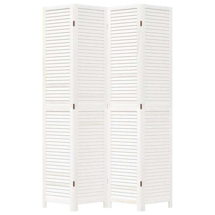 4-częściowy rozdzielacz do pokoju biały z litego drewna paulownia