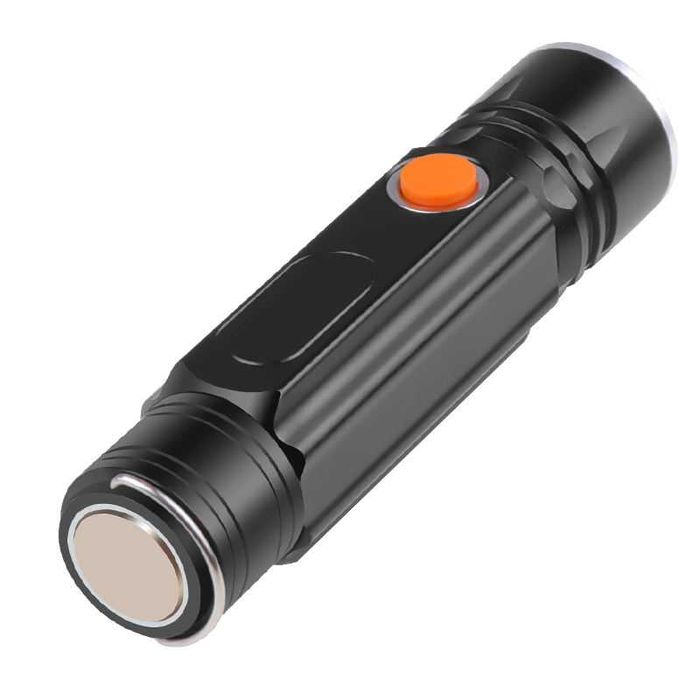 Фонарик 1200mAh с магнитом и USB модель 516B T6+COB LED