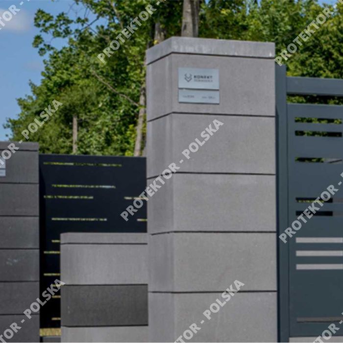 pustak ogrodzeniowy brama podmurówka bloczek przęsło słupek palisada