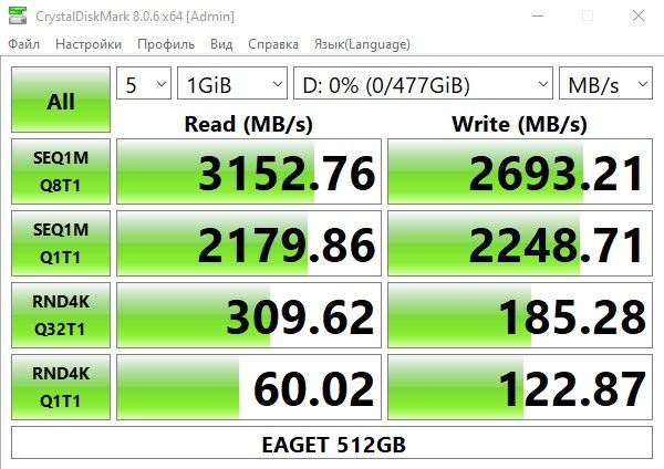 Новый nvme ssd на 512gb gen3.0 M.2 2280 pci3.0