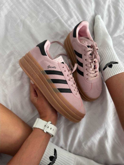 Кросівки Adidas Gazelle Bold Platform Light Pink/Black premium