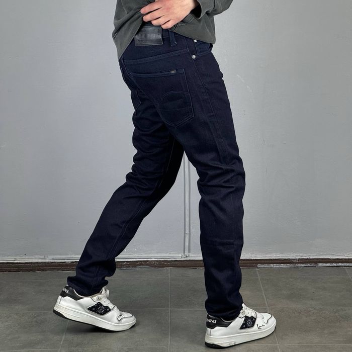 G Star Raw Occotis 3301 Slim Jeans джинси штаны джинсы штани брюки слим фит деним одяг одежда классические прямые зауженые ж стар плотные синие 675