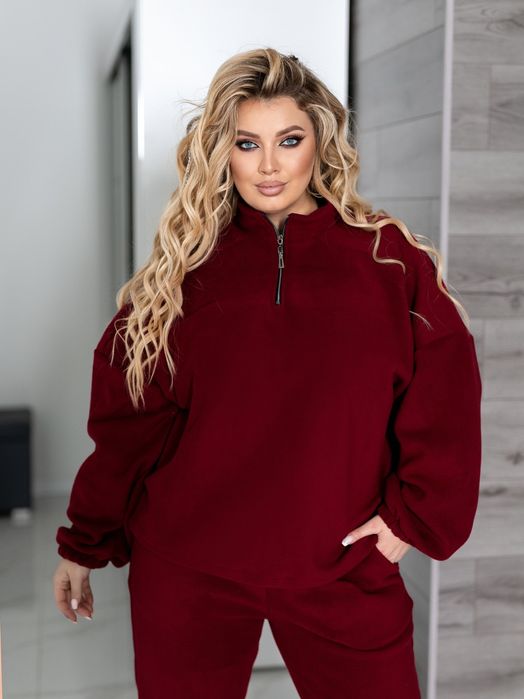 Жіночий теплий спортивний костюм флісовий кофта на блискавці
