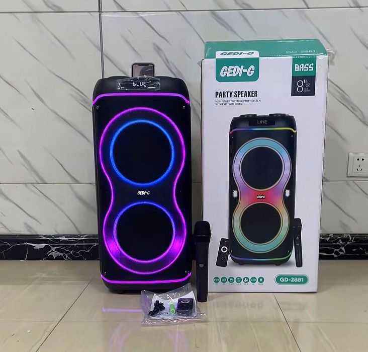 Музична портативна колонка 50 Вт 8" Bluetooth  USB  FM  Караоке.