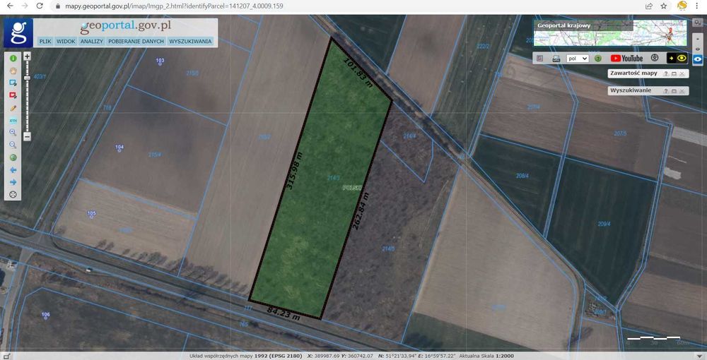 Grunt inwestycyjno-mieszkaniowy 2,55 ha | MPZP | DK5 / S5 | Wszemirów