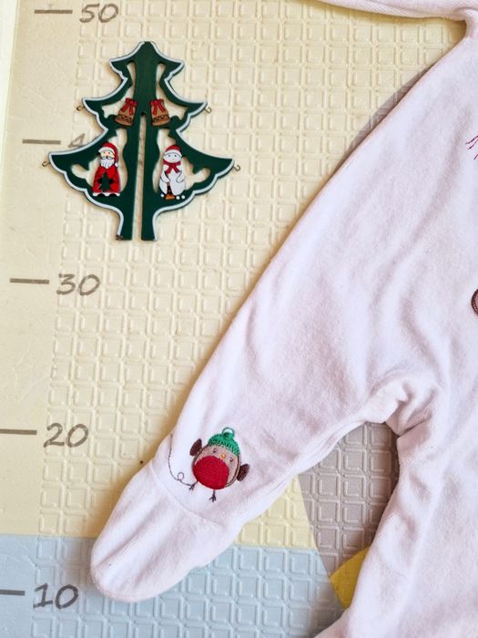 Новорічний різдвяний чоловічок george джордж 3-6 м ромпер бодік сліп