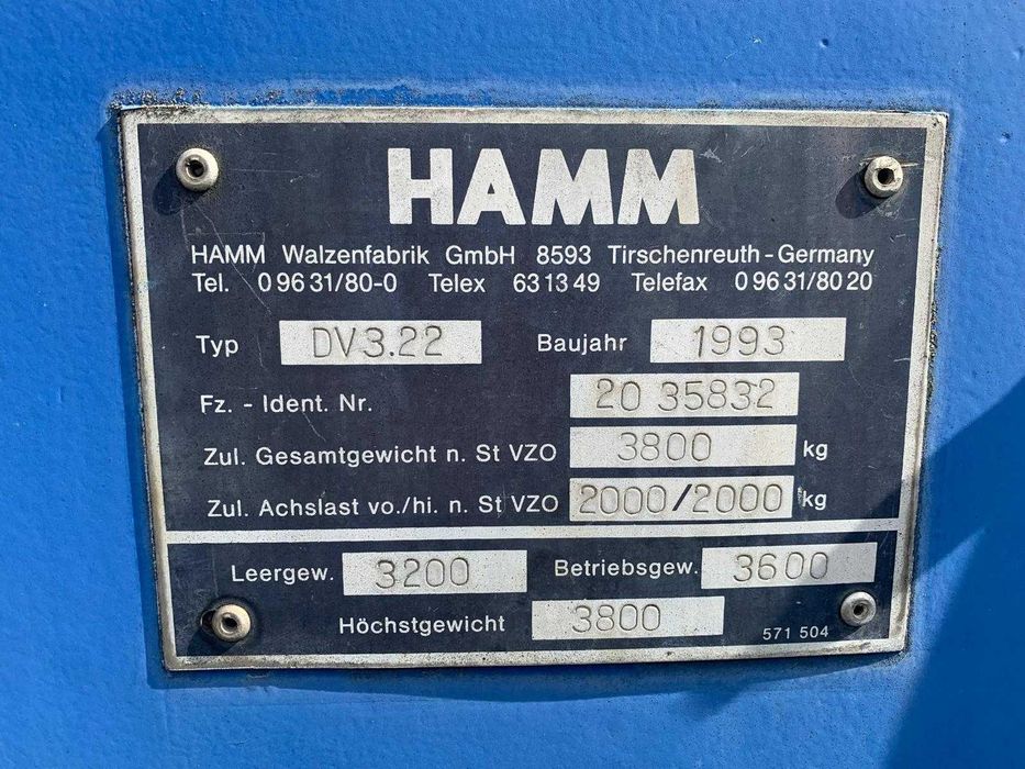 Walec drogowy HAMM DV 3.22 (1993 r.) – SPRAWNY!