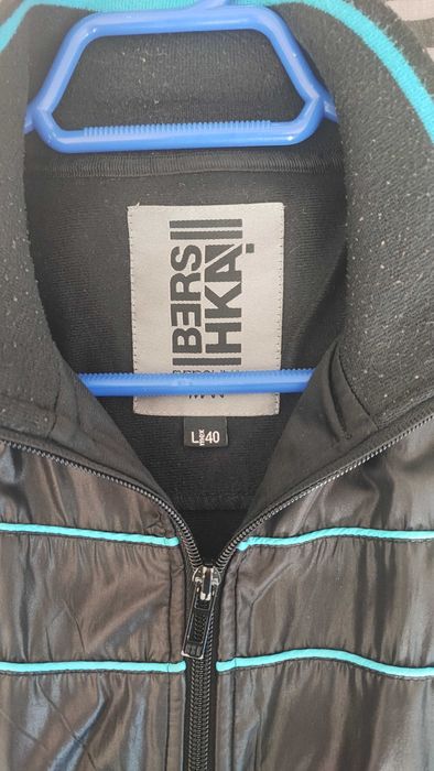 Casaco Bershka Preto e Azul