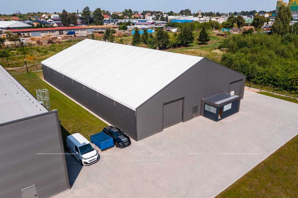 Hala magazynowa namiotowa, stalowa konstrukcja ŁUKASIUK 20x50x4,5m ,
