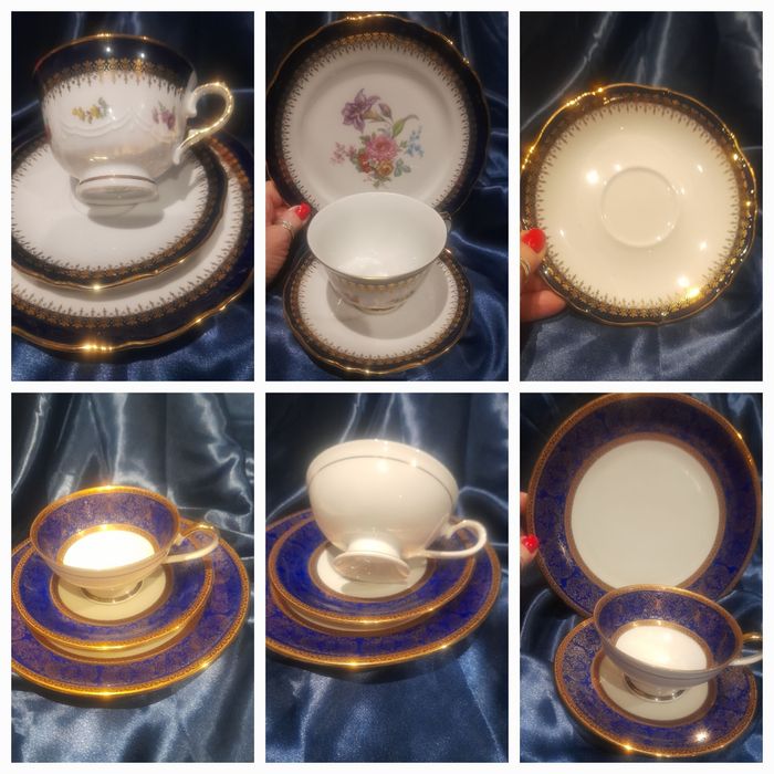 Чайные тройки Бавария,Розенталь,цветное стекло,Нахтман,чайники